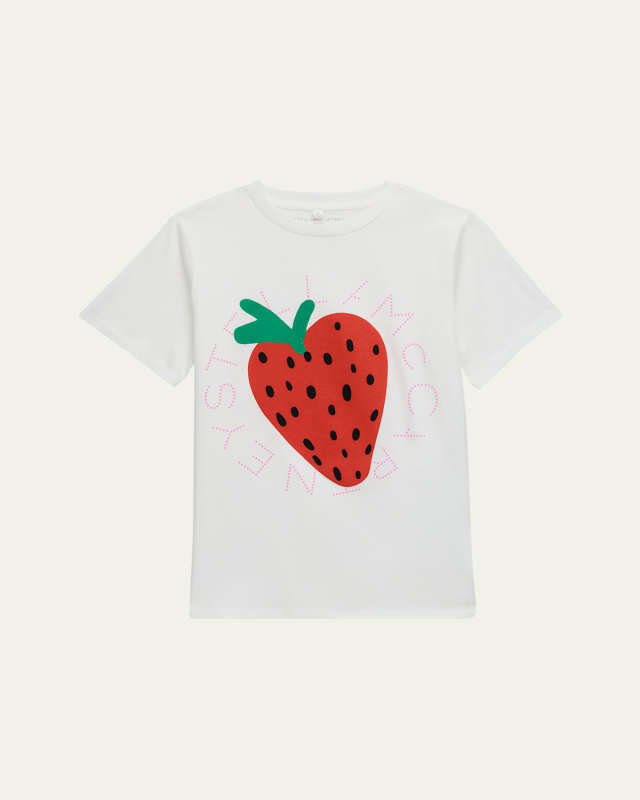 Girl's Logo-Print Strawberry Graphic T-Shirt, Size 2-16